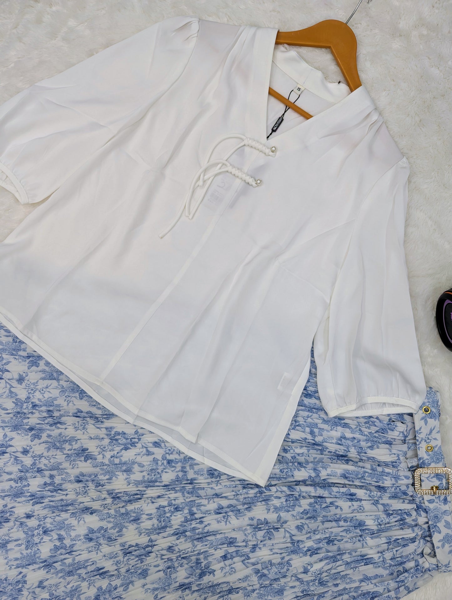 Elegant White Chiffon Top – Soft & Classy Look