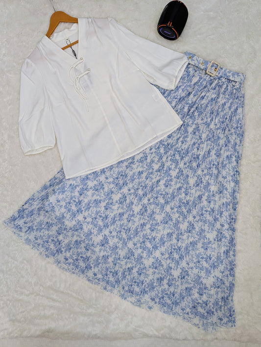 Elegant White Chiffon Top – Soft & Classy Look