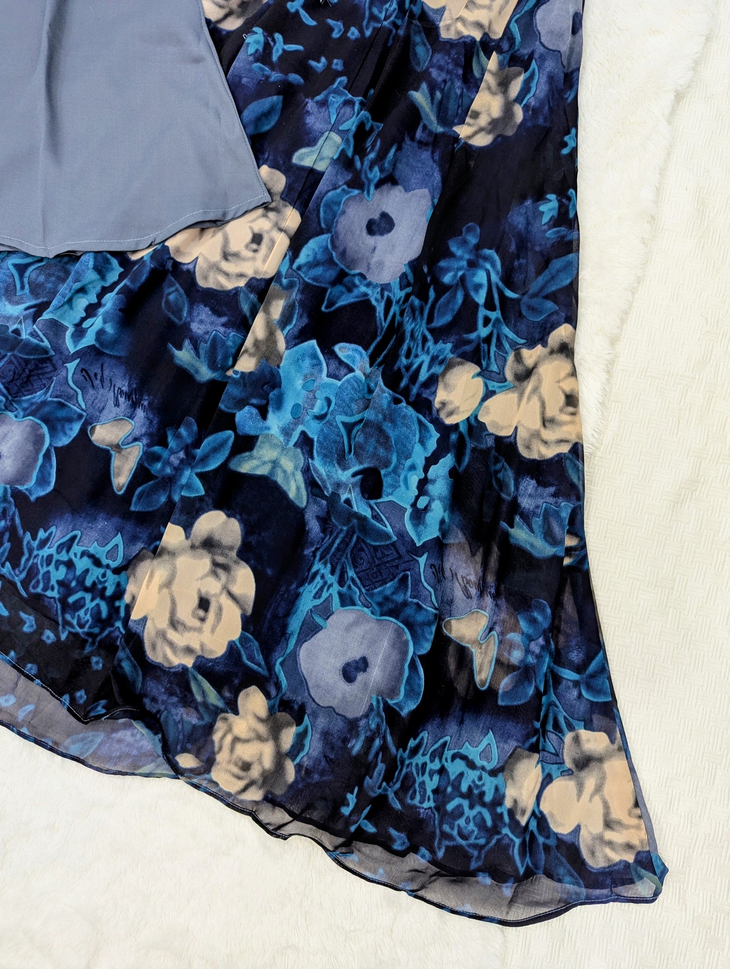 Elegant Floral 2-Piece Dress Set (Top + Skirt)