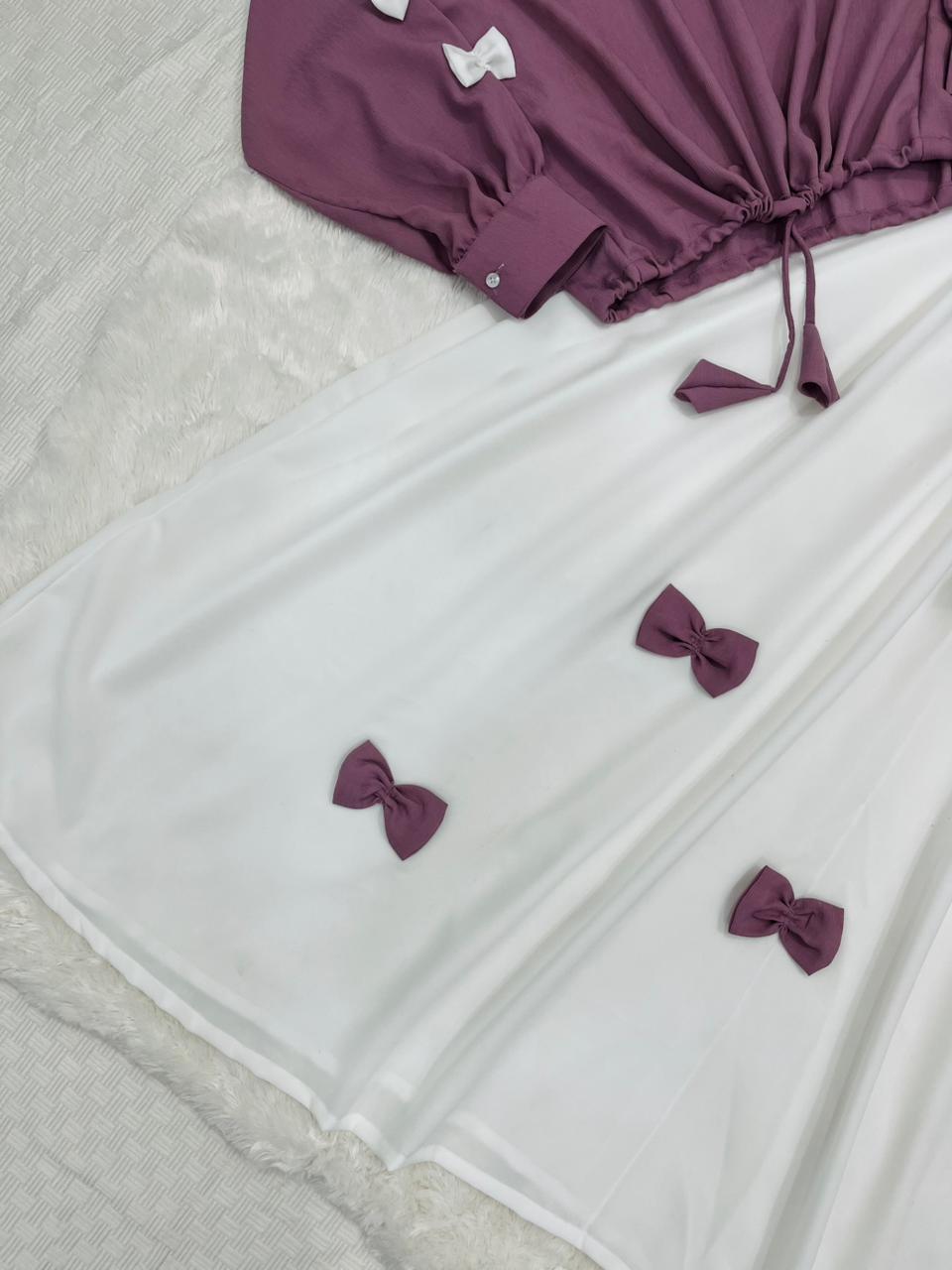 Best Public Imported Georgette Bow Detail Maxi Dress with Stylish Top